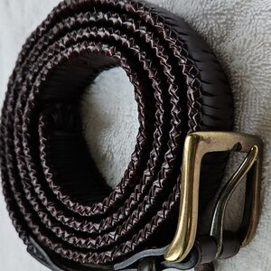 Tommy Bahama Brown Woven Braided Leather Belt Size 50